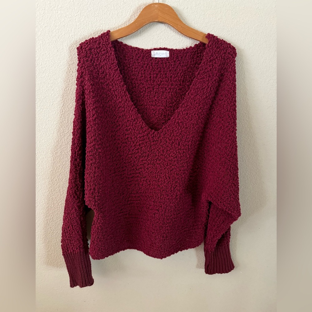 Cozy Burgundy V-Neck Sweater